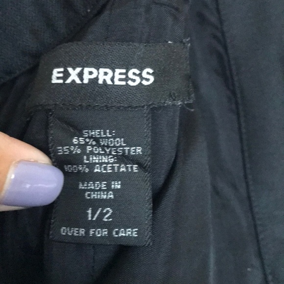 Express wool/poly classic strapless black dress - Picture 5 of 5
